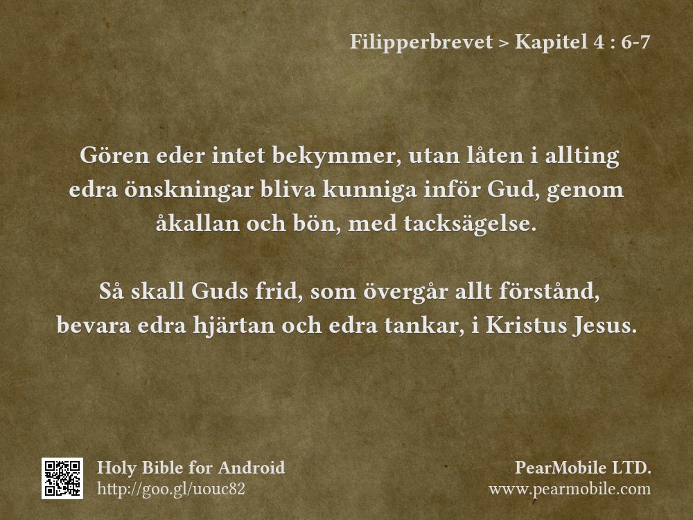 Filipperbrevet, Kapitel 4:6-7